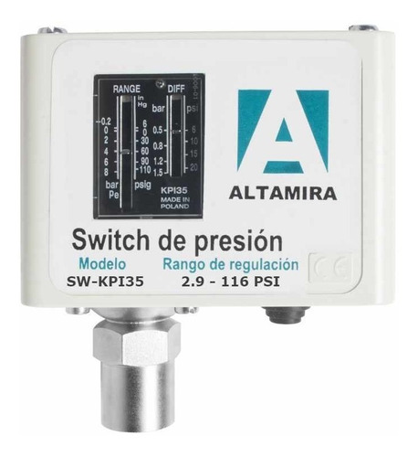 Switch  De Presion Altamira Kpi Hembra 1/4  3-116 Psi