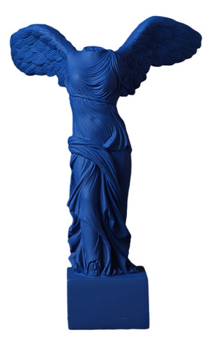 Pequeña Alada De Samotracia Estatua De 16,5x24,5 Cm Azul