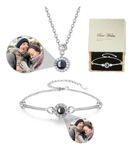 Fwefww Collar Con Foto Personalizada Pulseras Con