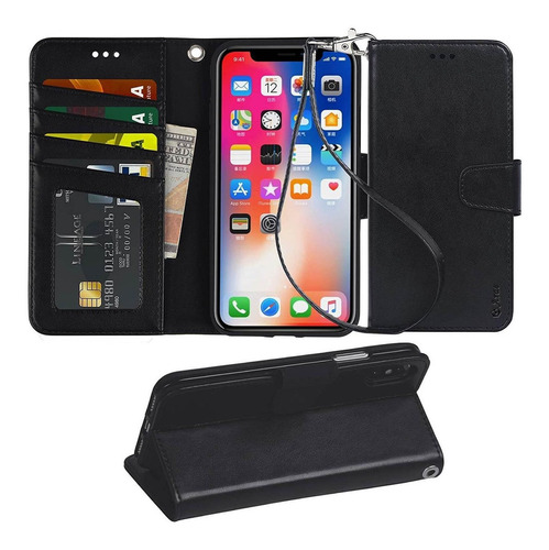 Funda Billetera Arae iPhone X / Xs De 5,8'' Con Soporte 