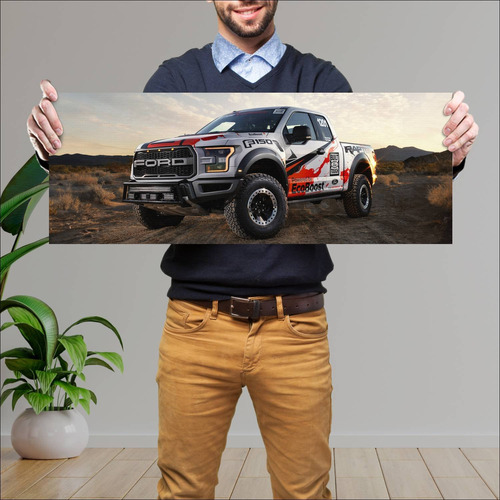 Cuadro 30x80cm Auto 2017 Ford F 150 Raptor Race 187