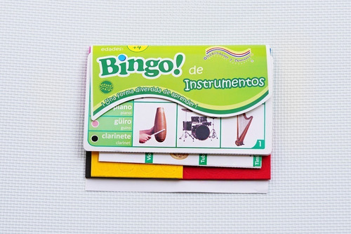 Juego Bingo Instrumentos Estimulación Didáctica 12 Tableros