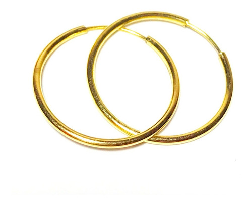 Aros Argollas Argolla Oro 18 K Grantizado 20 Mm. Diametro