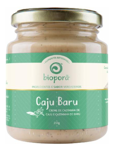 Kit 2x: Caju Baru Pasta De Castanha/baru Vegana Bioporã 210g