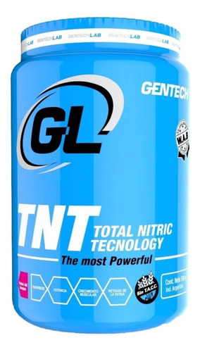 Gentech Tnt 500 Grs Pre Entreno Oxido Nitrico Sin Tacc 