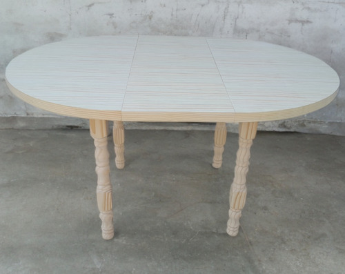 Mesa Redonda Trampa Extensible 1.1a1.5m Living Comedor Pino Sin Color