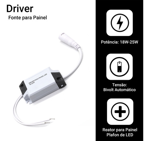 Kit 5 Driver Led Reator Bivolt Fonte Para Painel 18-25w