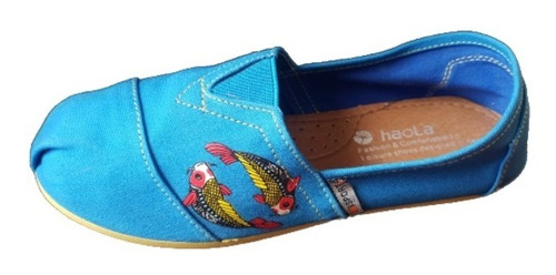 Zapatillas Sport Azul Mar Con Peces