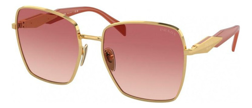 Prada Spr 64z 5ak-01z Square Shape Gold Pink Gradient Red