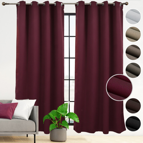 Cortina Blackout En 2 Paneles 280x220cm Premium Quality! Color Vino