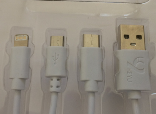 Imagem 5 de 6 de Cabo Carregador 3x1 Usb Micro Compatível Com iPhone /android