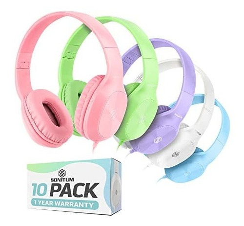 Auriculares De Aula - Pack 10 Unidades, Cómodos Auriculares