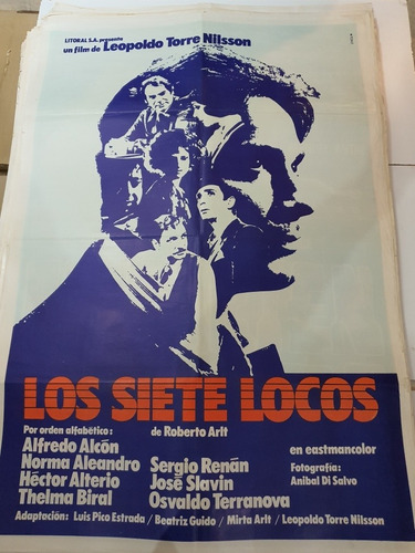 Afiche De Cine Original 1583-los Siete Locos- Alfredo Alcon