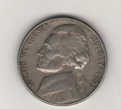 Estados Unidos Moneda 5 Centavos Año 1963 D - Km A192 