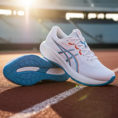 Tênis Masculino Asics Gel-cumulus 28 Amortecimento Corrida Branco/azul Liso 43 Br