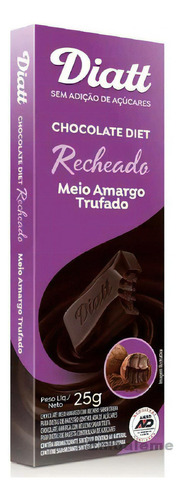 Chocolate Diet 25g Recheado Meio Amargo Diatt