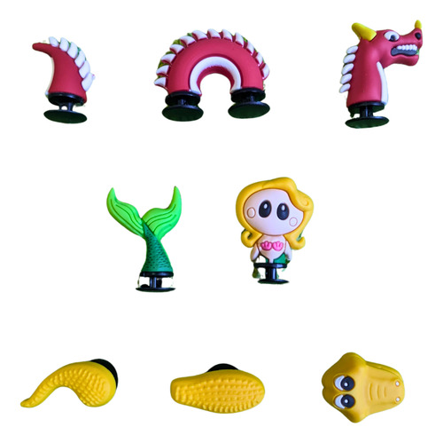 Pines 3d X6 Unid Para Croks Llaveros Pulseras Fundas Celu Mix Pines 3d