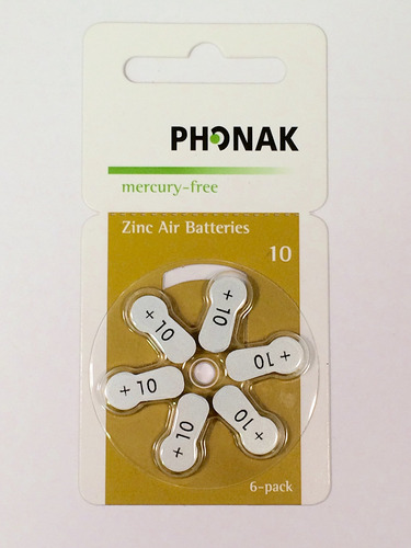 Phonak Sin Mercurio Tamao 10zinc Air Pilas De Botn Para Audf