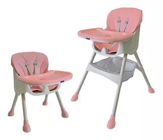 Silla Comedor Bebe 3en1 Happy Baby York Color Rosa