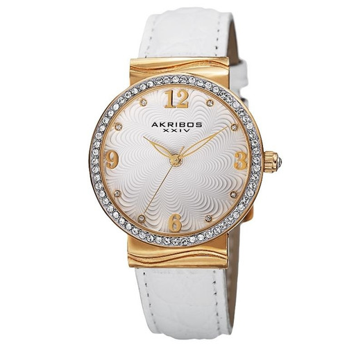 Reloj Akribos Xxiv Para Mujer Ak829wtg  Bisel Con Cristales