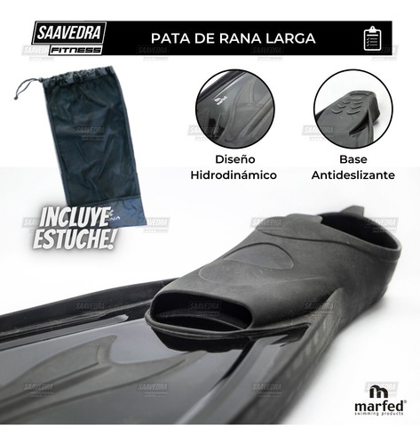 Imagen 3 de 7 de Aleta Profesional Pata De Rana Larga Buceo Natacion +estuche