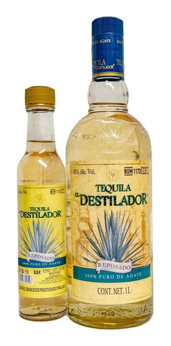 Tequila Destilador Reposado 1l Con Pacha 250ml