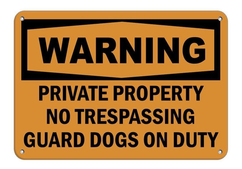 Señal Metal Aluminio Texto Ingl  Warning Private Property No