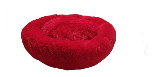 Cama Mediana De Peluche Antiestrés Roja Para Mascota