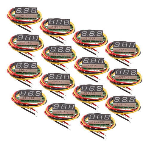 15pcs Voltímetro Digital 0.28 Pulgadas Trilínea Dc 0-100v