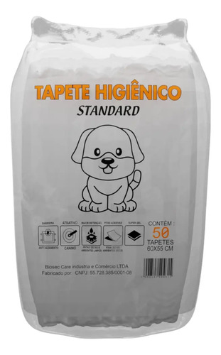 Tapete Higiênico 50 Unidades (60x55) Descartável Manta Fralda Absorvente Gel Para Cachorro Pet Cão