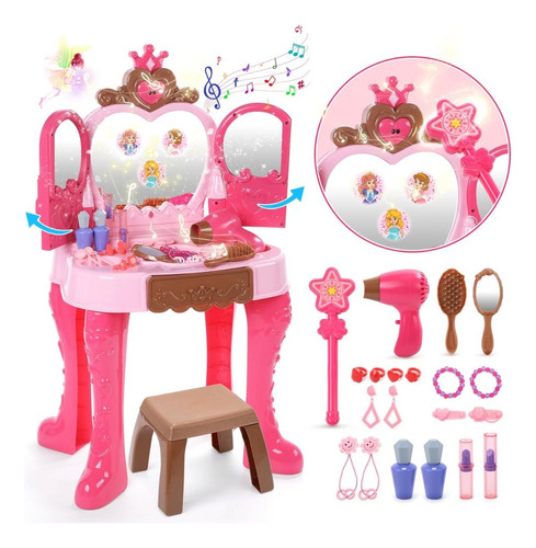 Penteadeira Magica Princesa Eletrônica Luz Musica Zippy Toys