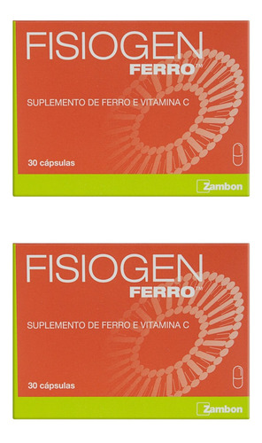 Kit Fisiogen Ferro Com 2 Unidades De 30 Cápsulas Cada