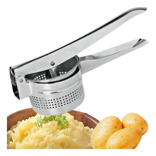 Espremedor De Batata Manual Em Inox Profissional Cozinha Cor Do Cabo Prateado Inteiro Inox
