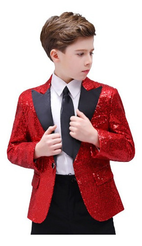 Chaqueta Tipo Blazer Con Lentejuelas Brillantes Para Niños Y