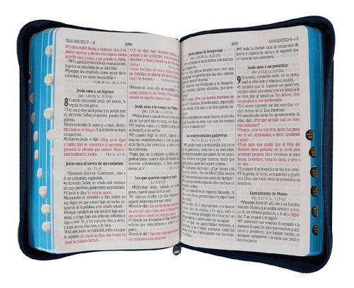 Imagen 5 de 6 de Biblia Rvr-1960 Letra Grande Jeans Azul Con Cierre E Índice