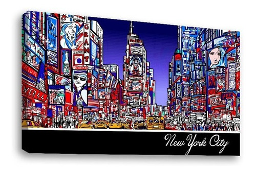 Cuadro Decorativo Canvas Moderno Ilustración Nueva York City