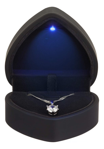 Leture Caja De Collar Con Colgante Led En Forma De Corazon,