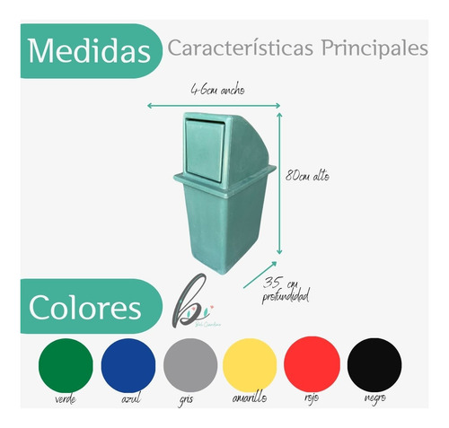 Contenedor Plástico De Residuos Urbanos De 60 Litros