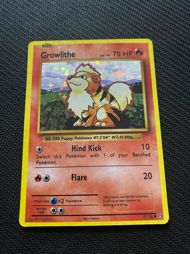 Juego De Carta Pokemon Holográfica Alternativa Growlithe