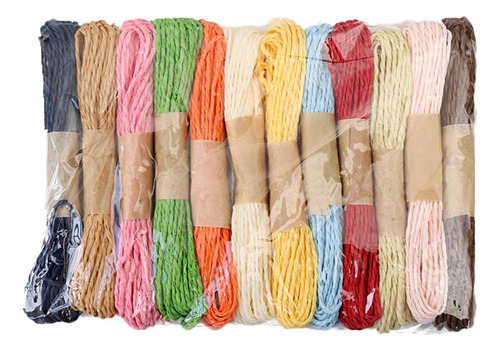 Cuerda De Papel, 12 Rollos, 10 M, Mezcla De Colores