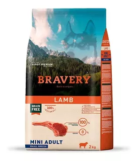 Alimento Para Perros Raza Pequeña Adulto Bravery Cordero 2kg