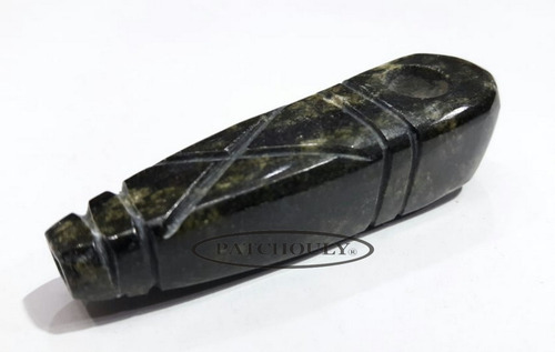 Imagen 5 de 5 de Pipa De Piedra Obsidiana Hecha Mano Chica Personal Sarcófago