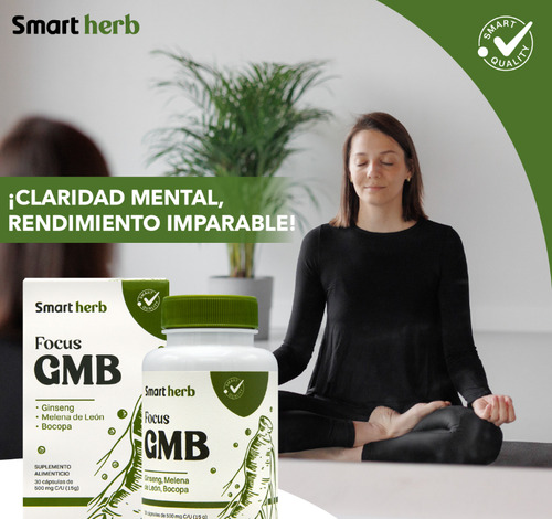 Smart Herb Paquete 2 piezas Focus GMB Anahuac Gingseng Suplemento alimenticio Sin sabor