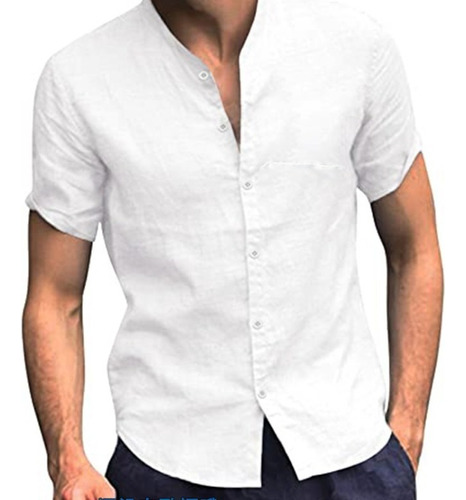 Camisa De Lino Hombre Caballero Moda Casual Italia