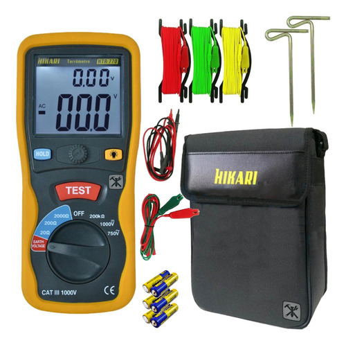 Terrômetro Digital Portatil Htr-770 Hikari 1000v Com Bolsa