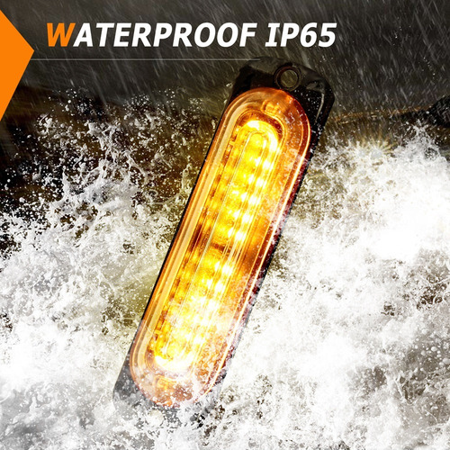 4 Luces Led Intermitentes Para Parrilla, 12 Led, Color Ámbar