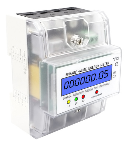 Medidor De Energía Eléctrica 3f 4h 220/380v 5-80a Kwh Lcd