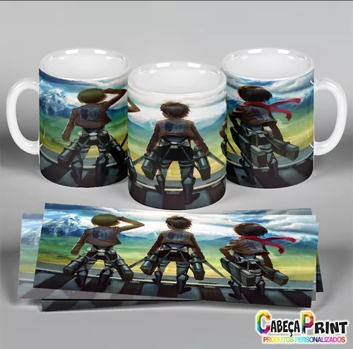 Caneca De Porcelana 325ml Shingeki No Kyojin Ataque Ao Titã