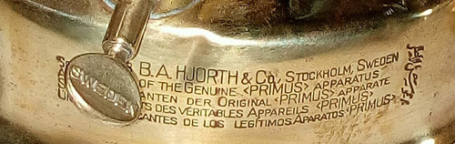 Hornillo Primus Nro. 1 Sueco Antiguo De Bronce,completo. (Usado)