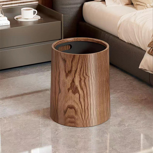 Papelera De Grano De Madera, Papelera De Moda, Cesta De 15l